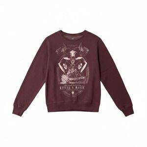 Lost Souls Mens Burgundy Ritual & Magic Graphic Sweatshirt 46J07BRED M